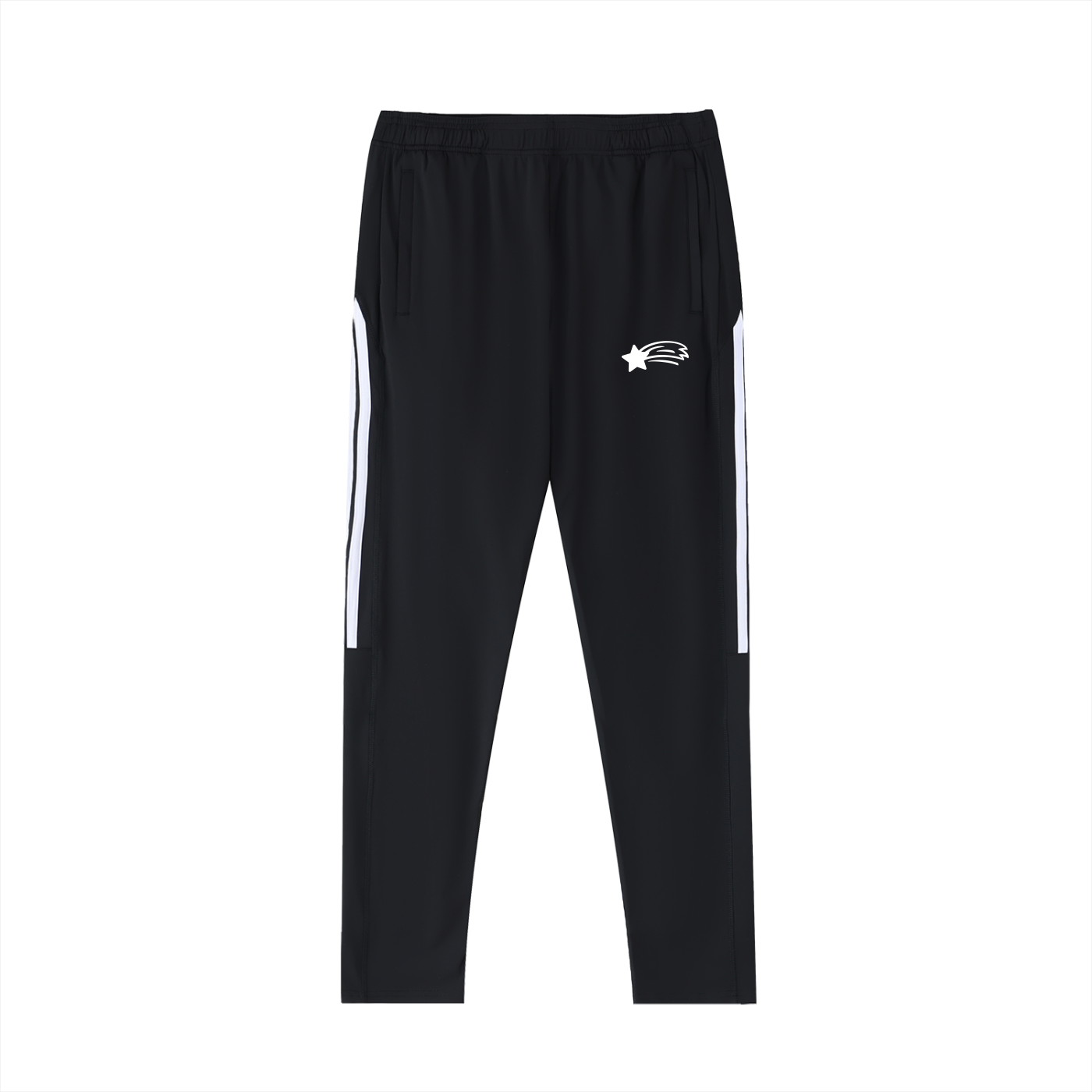 MountainStarGalaxy Unisex Side Stripe Running Pants Black with White