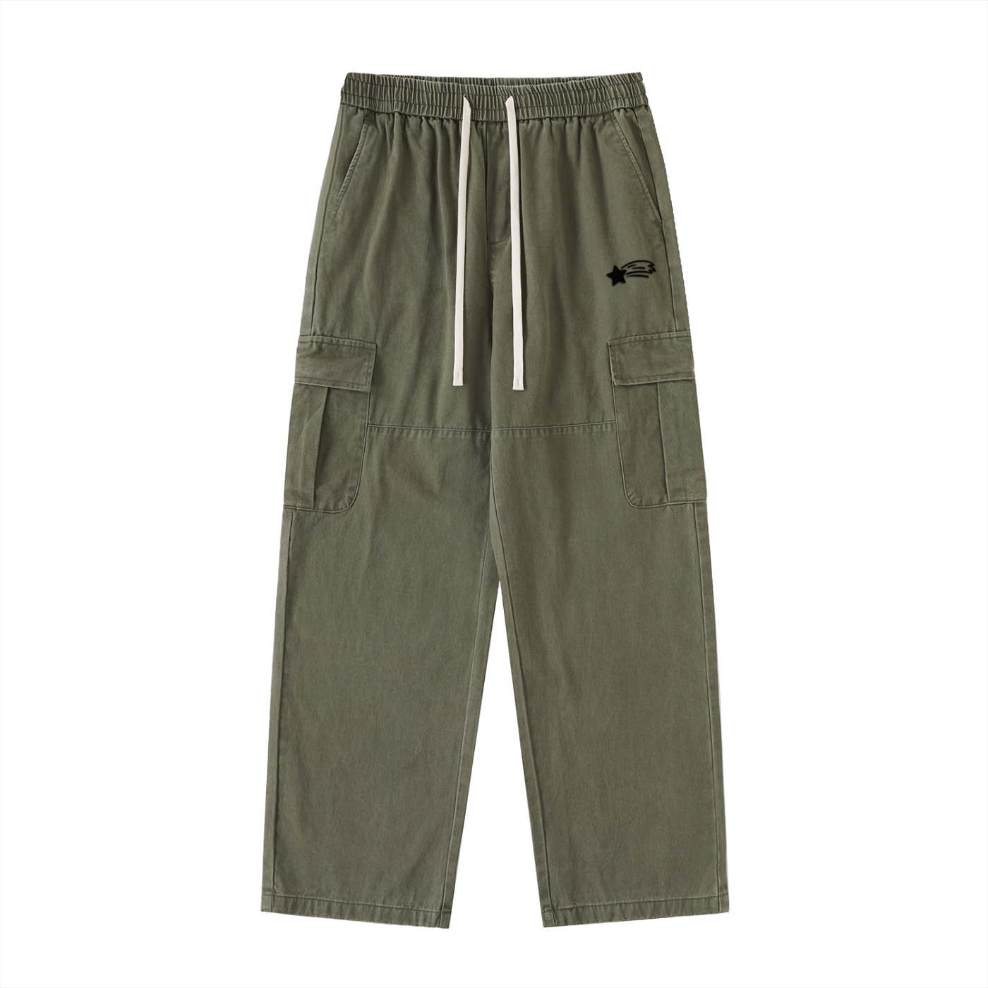 MountainStarGalaxy Men’s Drawstring Waist Straight-Leg Cargo Pants
