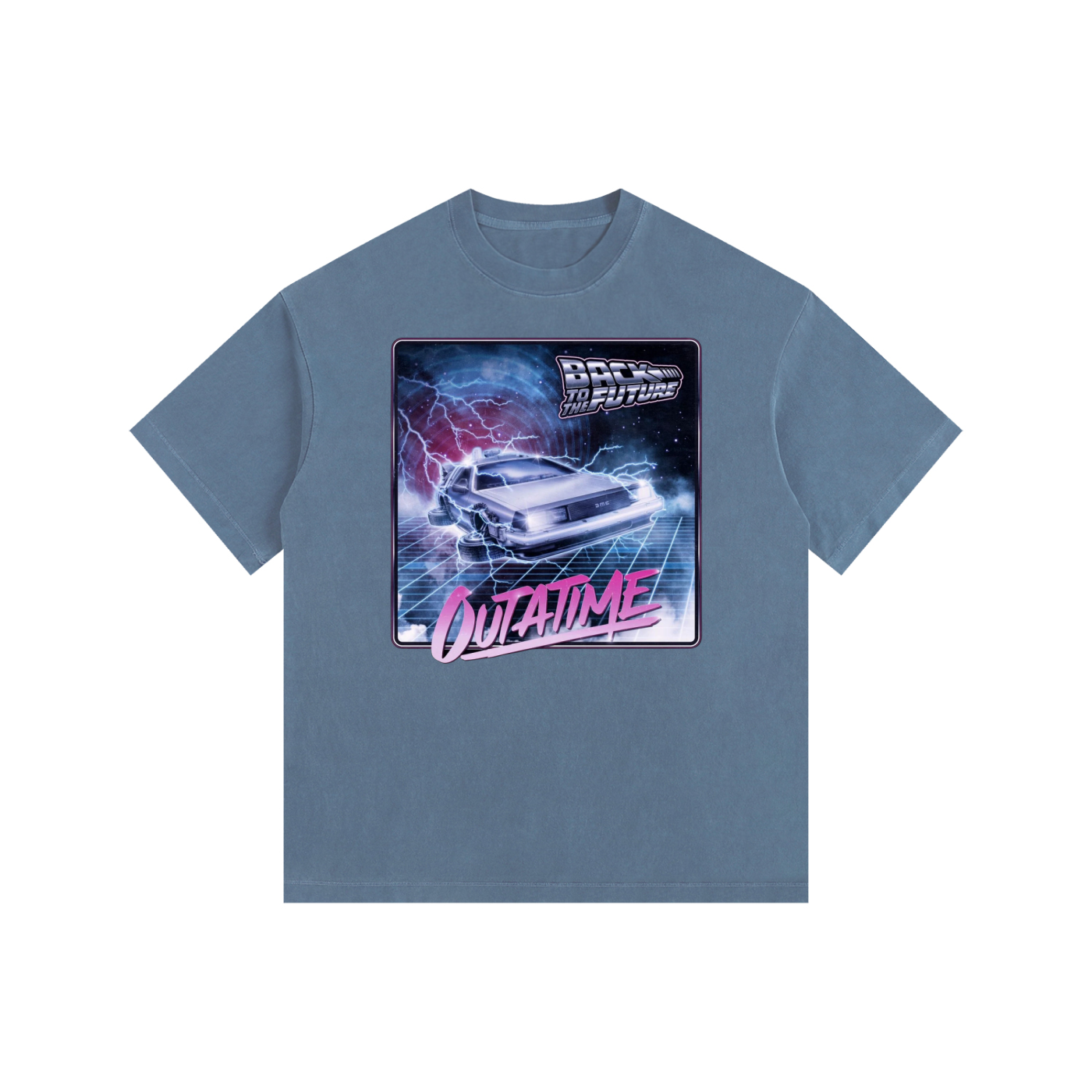 MountainStarGalaxy Unisex Vintage Washed Oversized Cotton Shirt Royal Blue