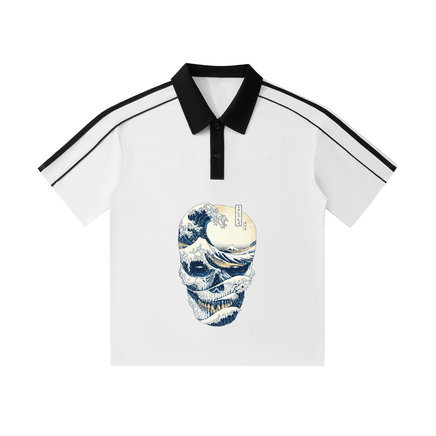 MountainStarGalaxy Contrast Collar Short-Sleeve Polo Shirt White
