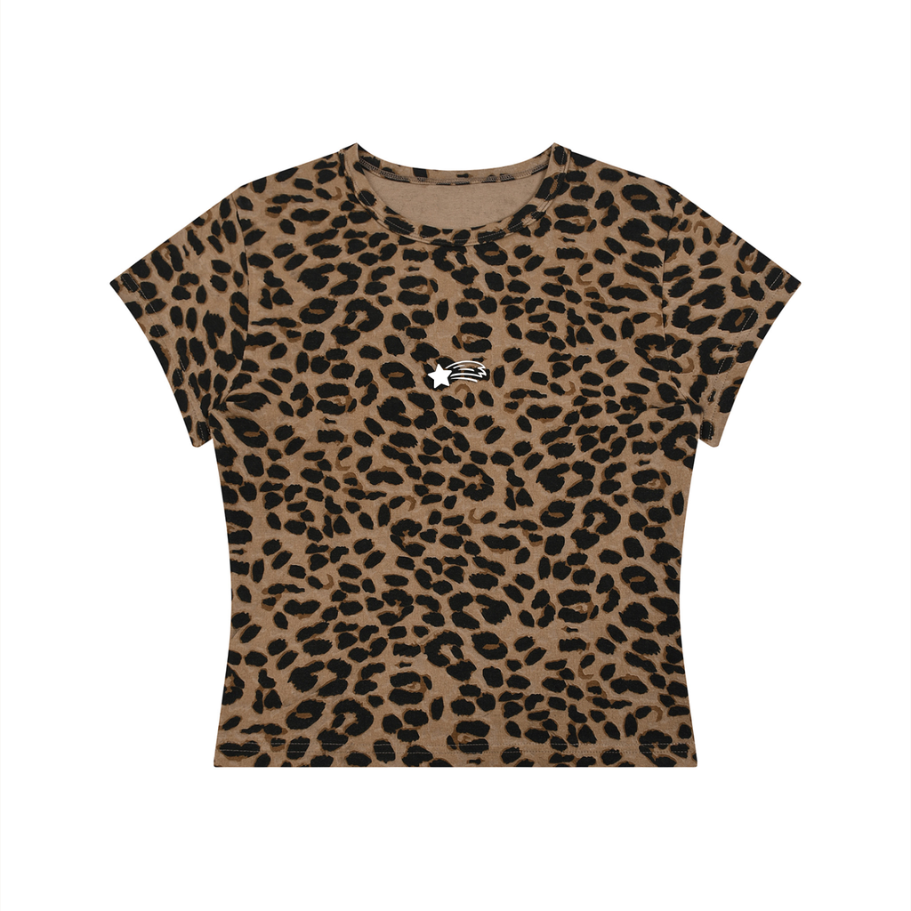 MountainStarGalaxy Women’s Leopard Print Crop T-Shirt