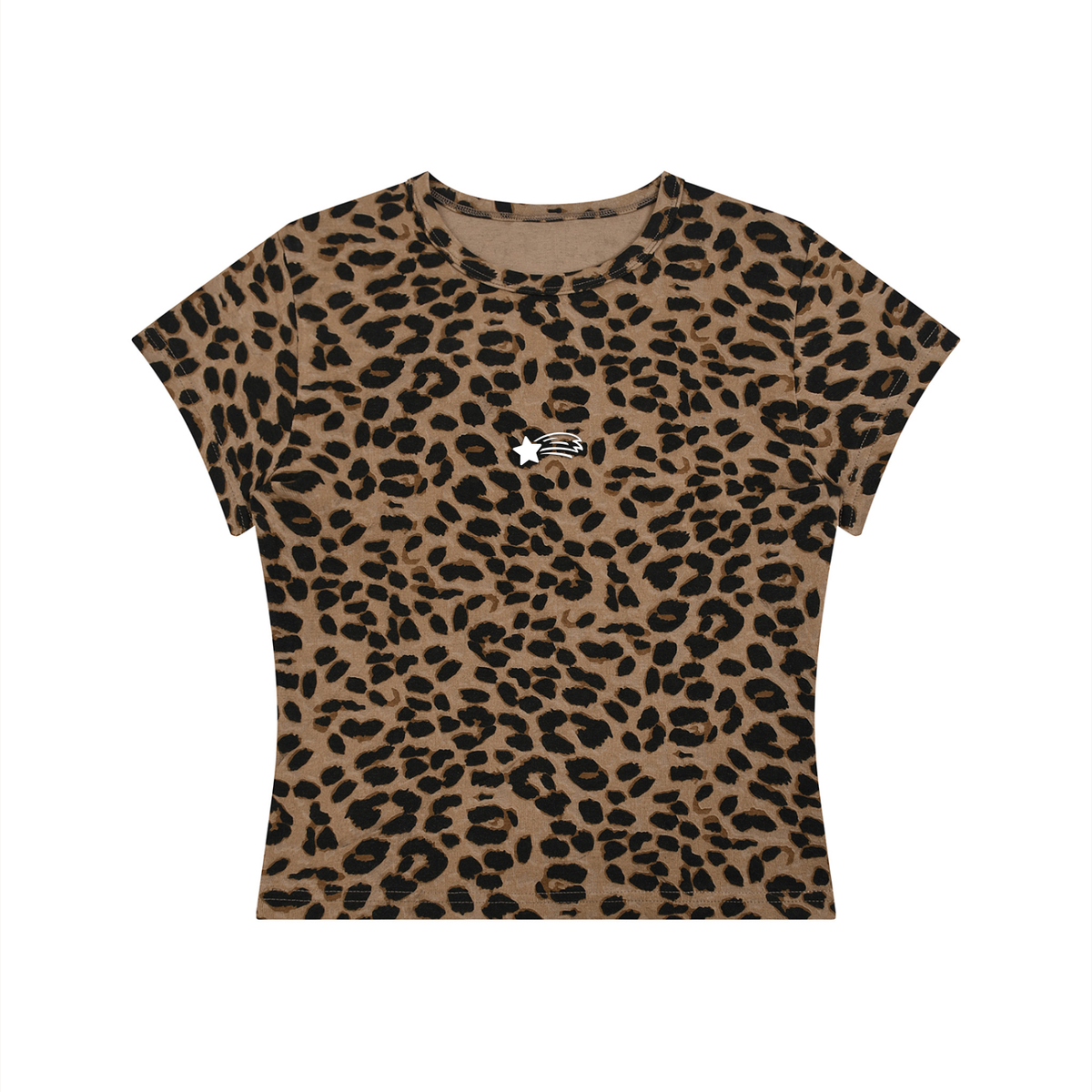 MountainStarGalaxy Women’s Leopard Print Crop T-Shirt