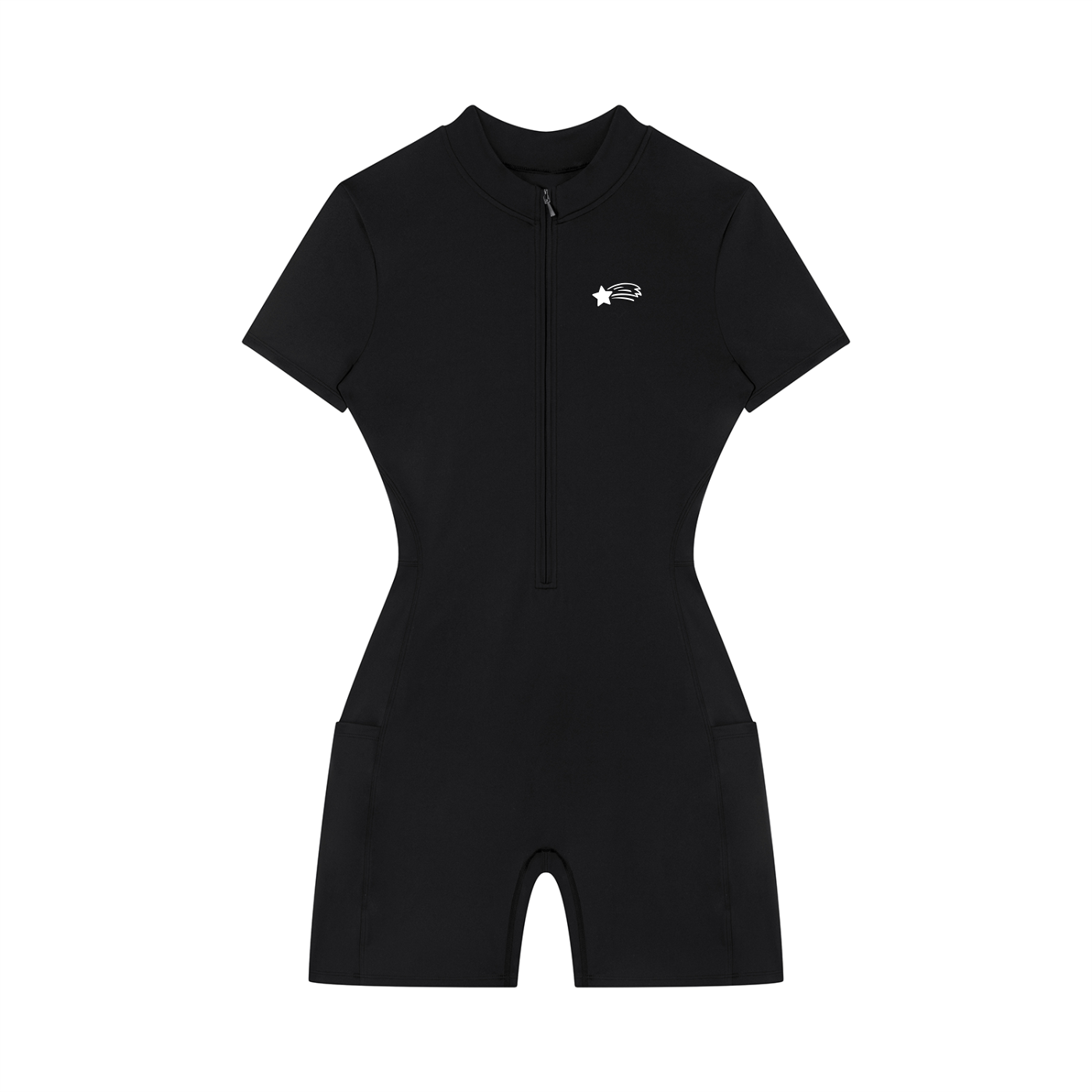 MountainStarGalaxy Women's Quarter-Zip Short Sleeve Romper