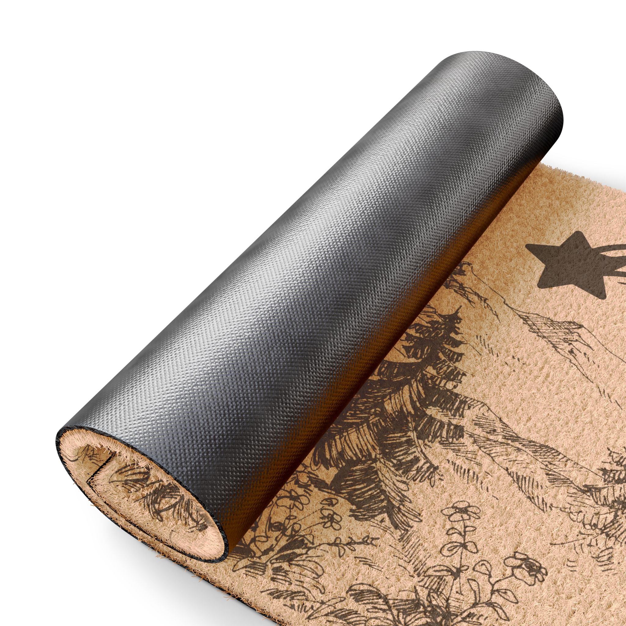 MountainStarGalaxy Rustic Mountain Scene Doormat 24" x 16"