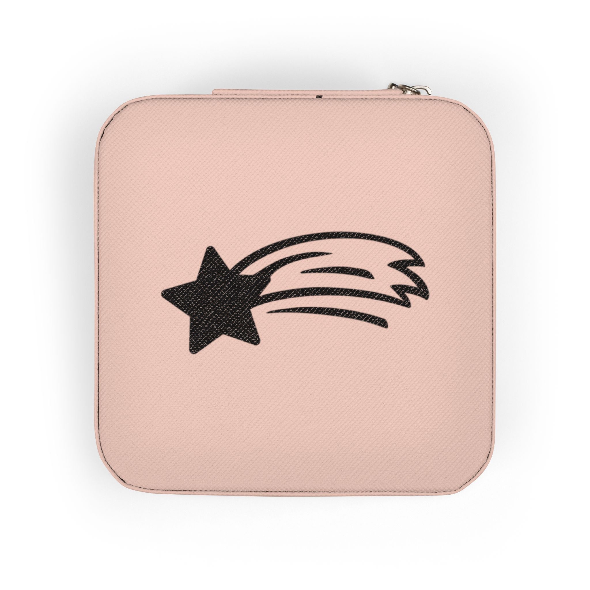 MountainStarGalaxy Travel Jewelry Case - Compact Pink Travel Jewelry Organizer with Ring Slots & Compartments