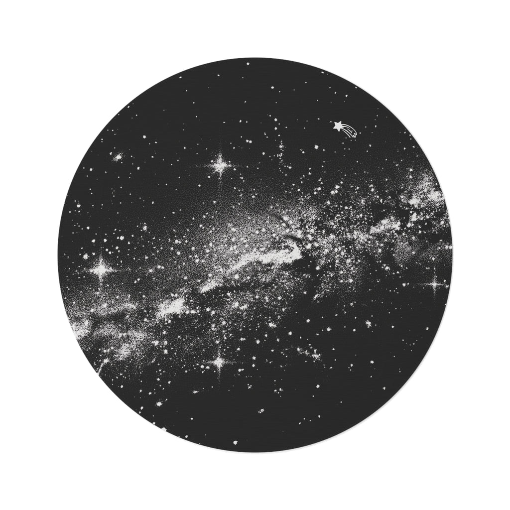 MountainStarGalaxy Starfield Round Rug 60" × 60"
