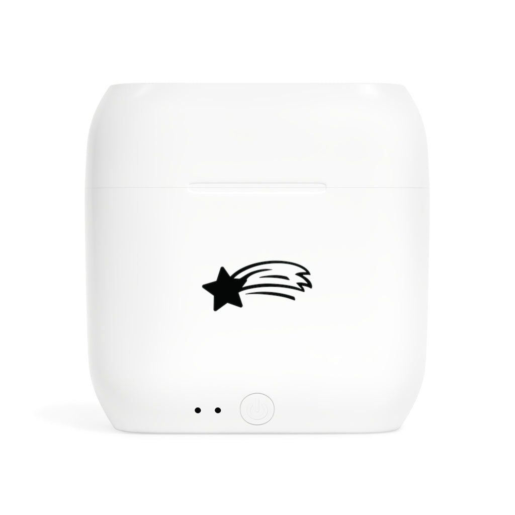 MountainStarGalaxy Wireless Earbuds With Case with Sunset Mountain Landscape Design White One size