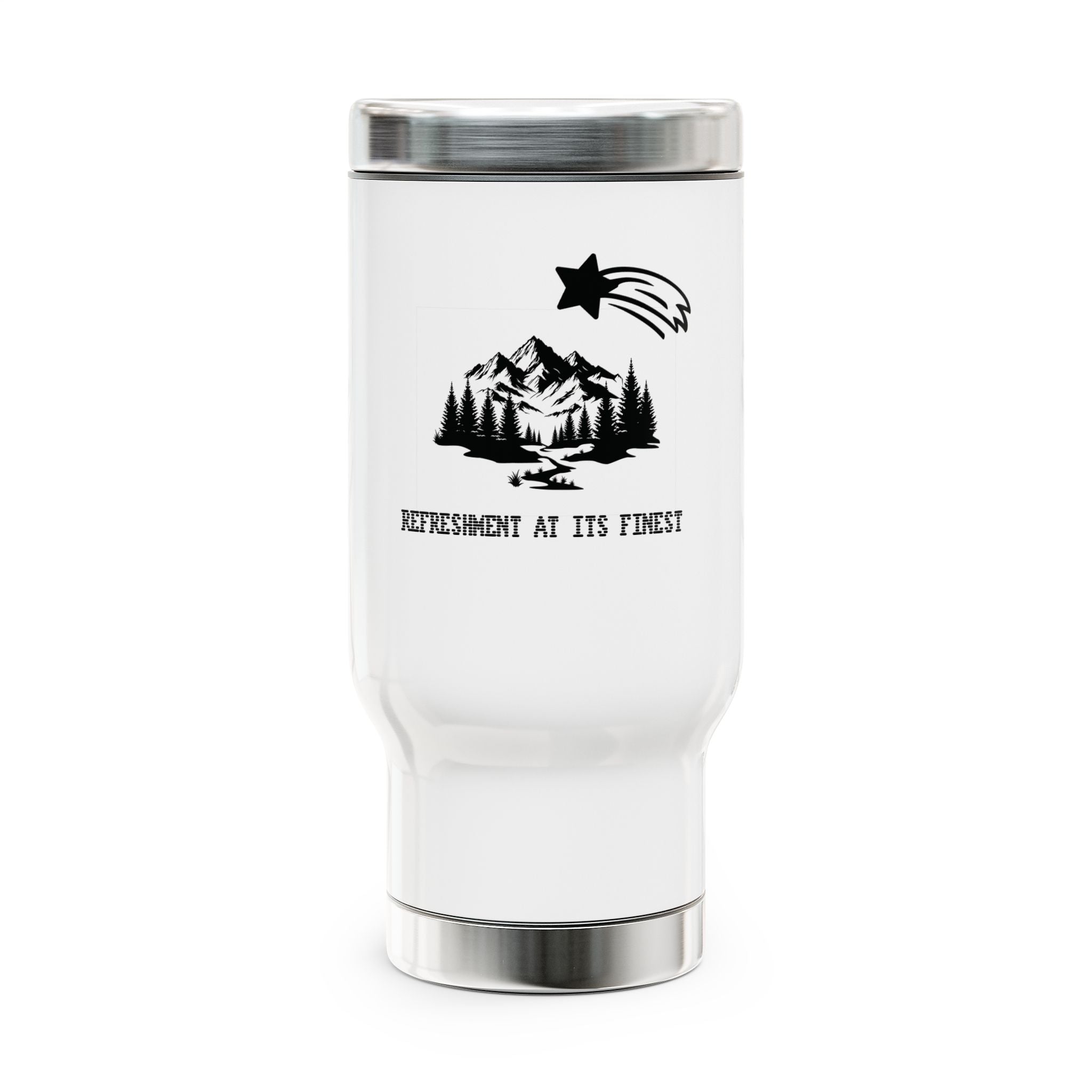 MountainStarGalaxy Stainless Steel Travel Mug with Handle — 14oz Adventure Camp Design 14oz