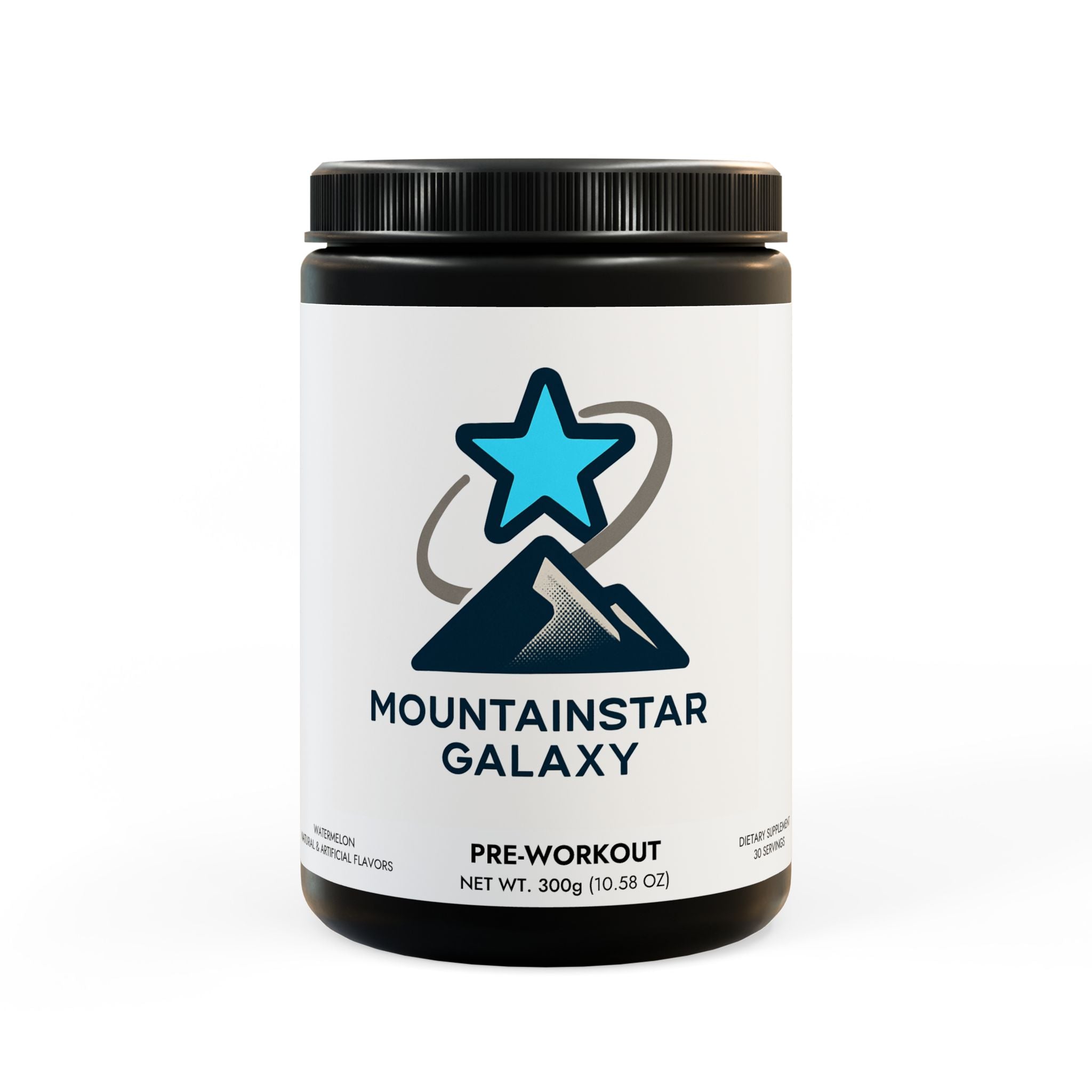 MountsinStarGalaxy Pre-Workout Supplement, Watermelon (300g, 10.58oz) Black jar + lid Watermelon NET WT 10.58 OZ (300g)