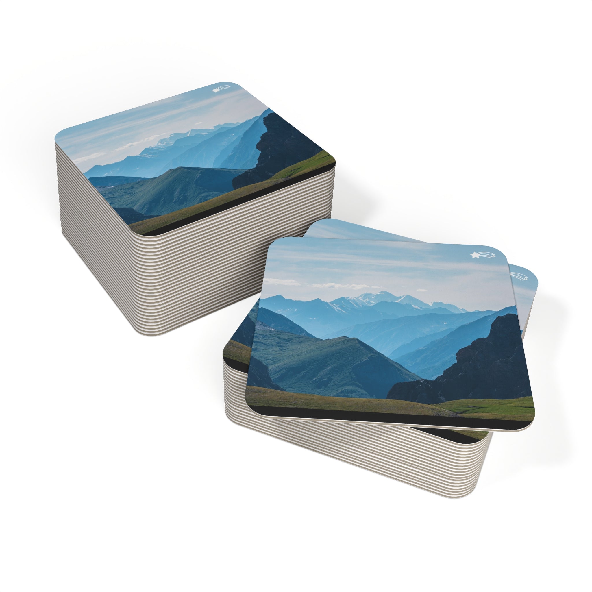 MountainStarGalaxy Landscape Coasters — Scenic Blue Ridge Drink Coasters (Pack of 50/100) 4" × 4" 100 piece