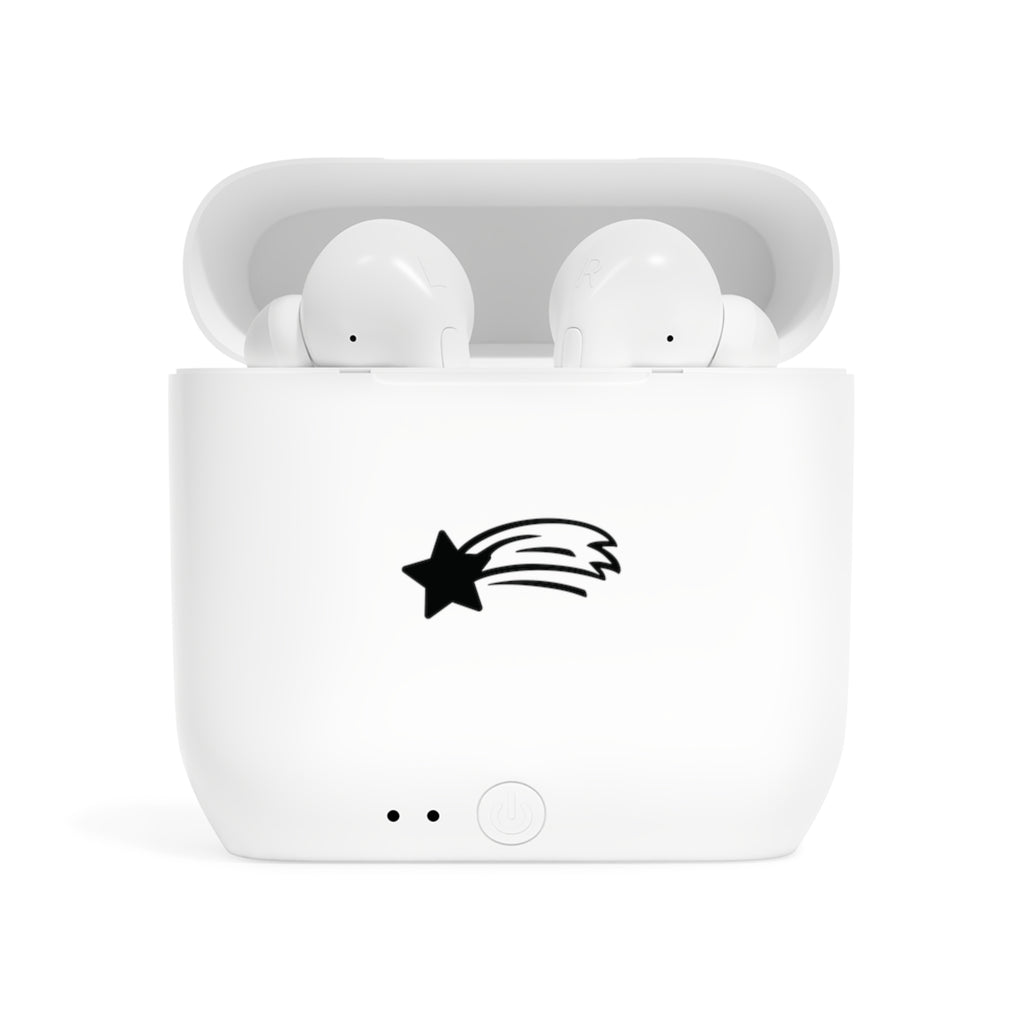 MountainStarGalaxy Wireless Earbuds With Case with Sunset Mountain Landscape Design White One size