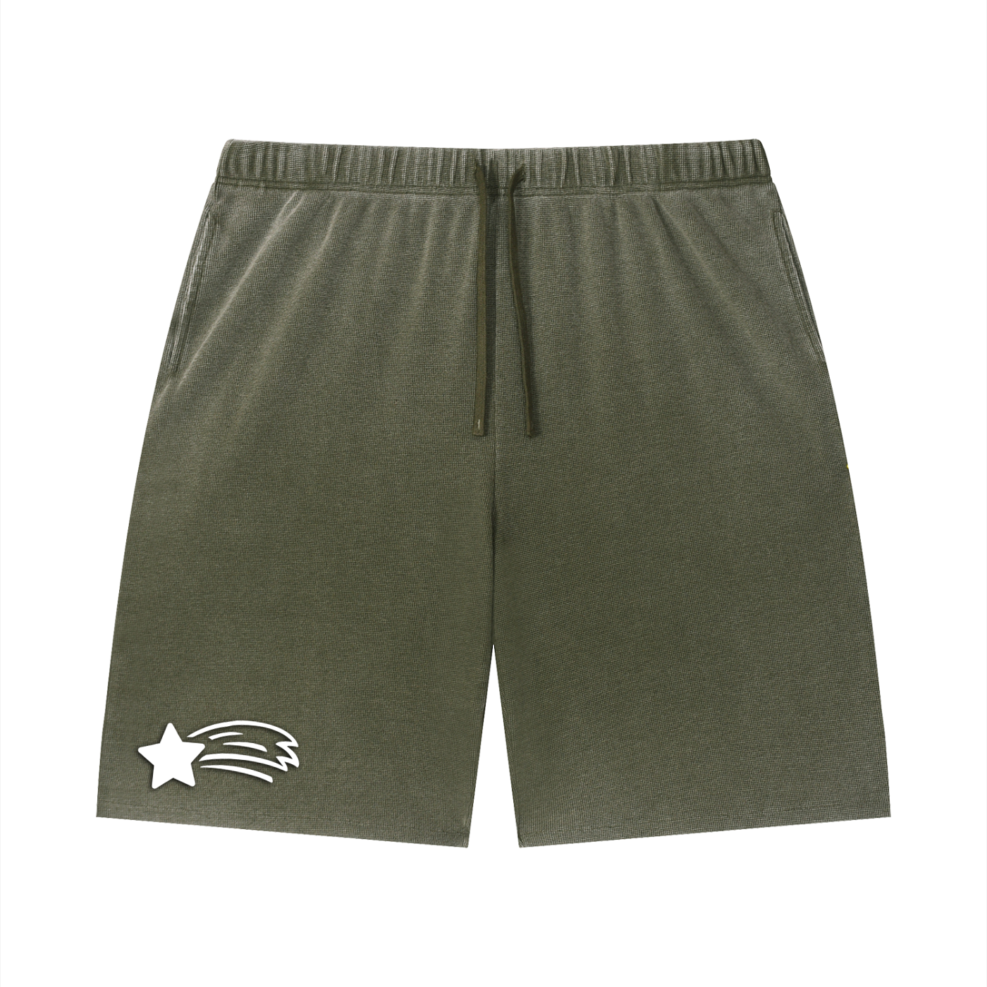 MountainStarGalaxy Unisex Vintage Wash Sunfade Waffle Raw Hem Shorts