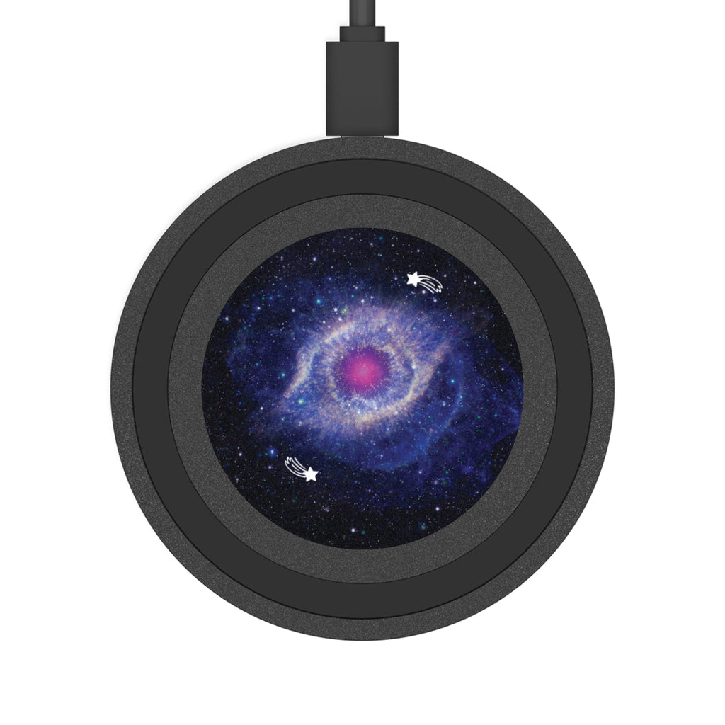 MountainStarGalaxy Wireless Charging Pad — Galaxy Eye Design 2.75" x 2.75" Black Black
