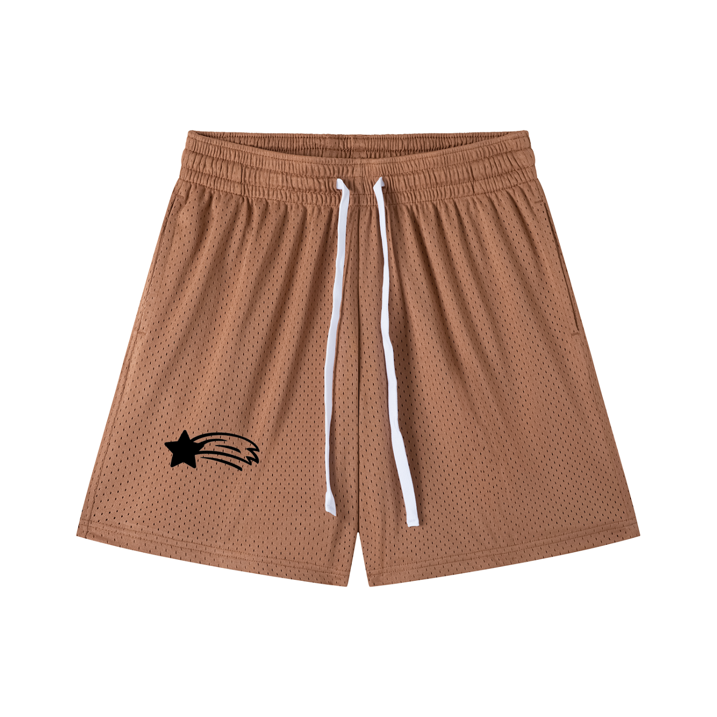 MountainStarGalaxy Unisex Mesh Drawstring Shorts Brown