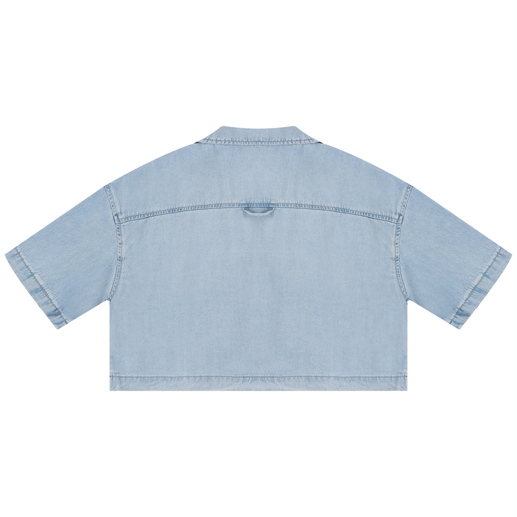 MountainStarGalaxy Women's Vintage Wash Boxy Cropped Shirt
