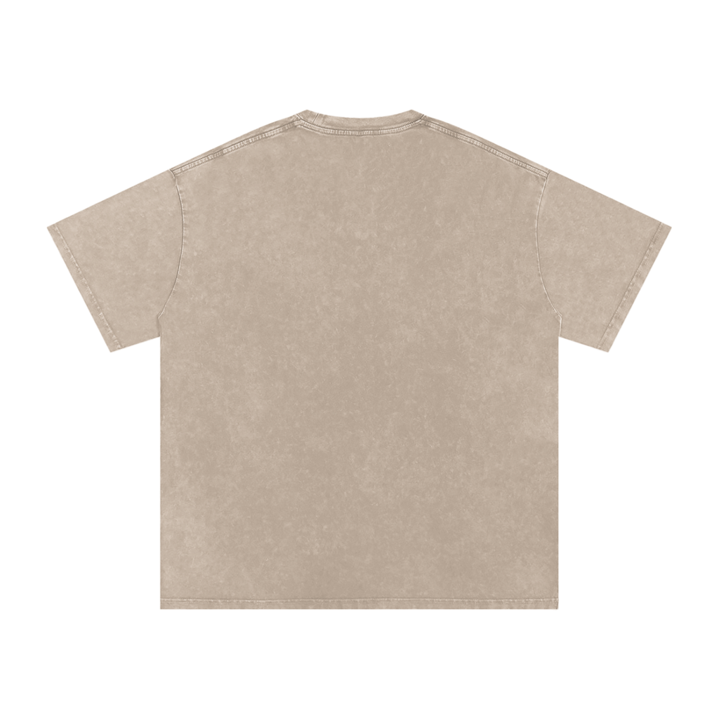 MountainStarGalaxy Unisex Snow Washed Oversized Cotton T-Shirt Khaki Ash