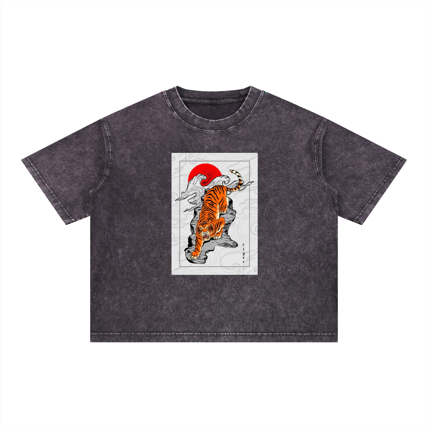 MountainStarGalaxy Mineral Wash Boxy Cotton T-Shirt Dark Gray