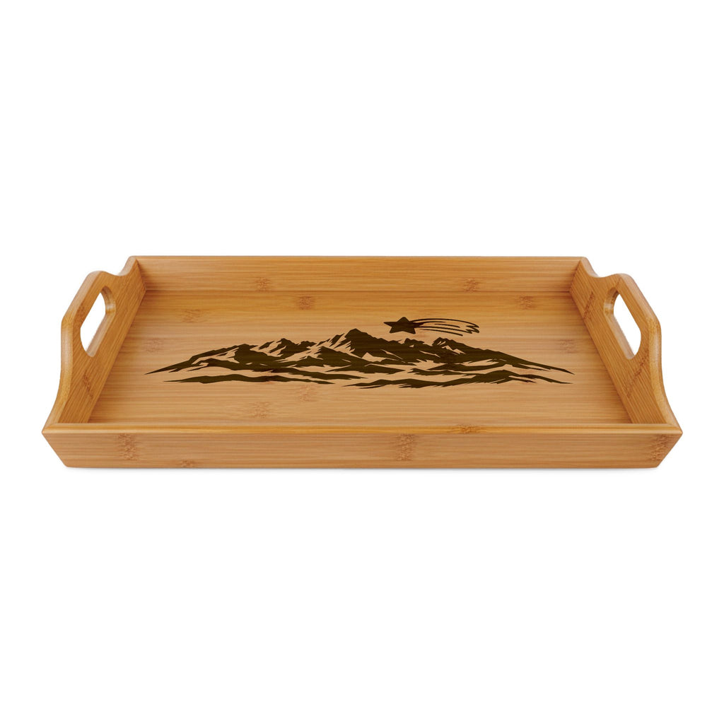 MountainStarGalaxy Engraved Bamboo Serving Tray 16.5″ × 9.75″ × 2.5″ Bamboo