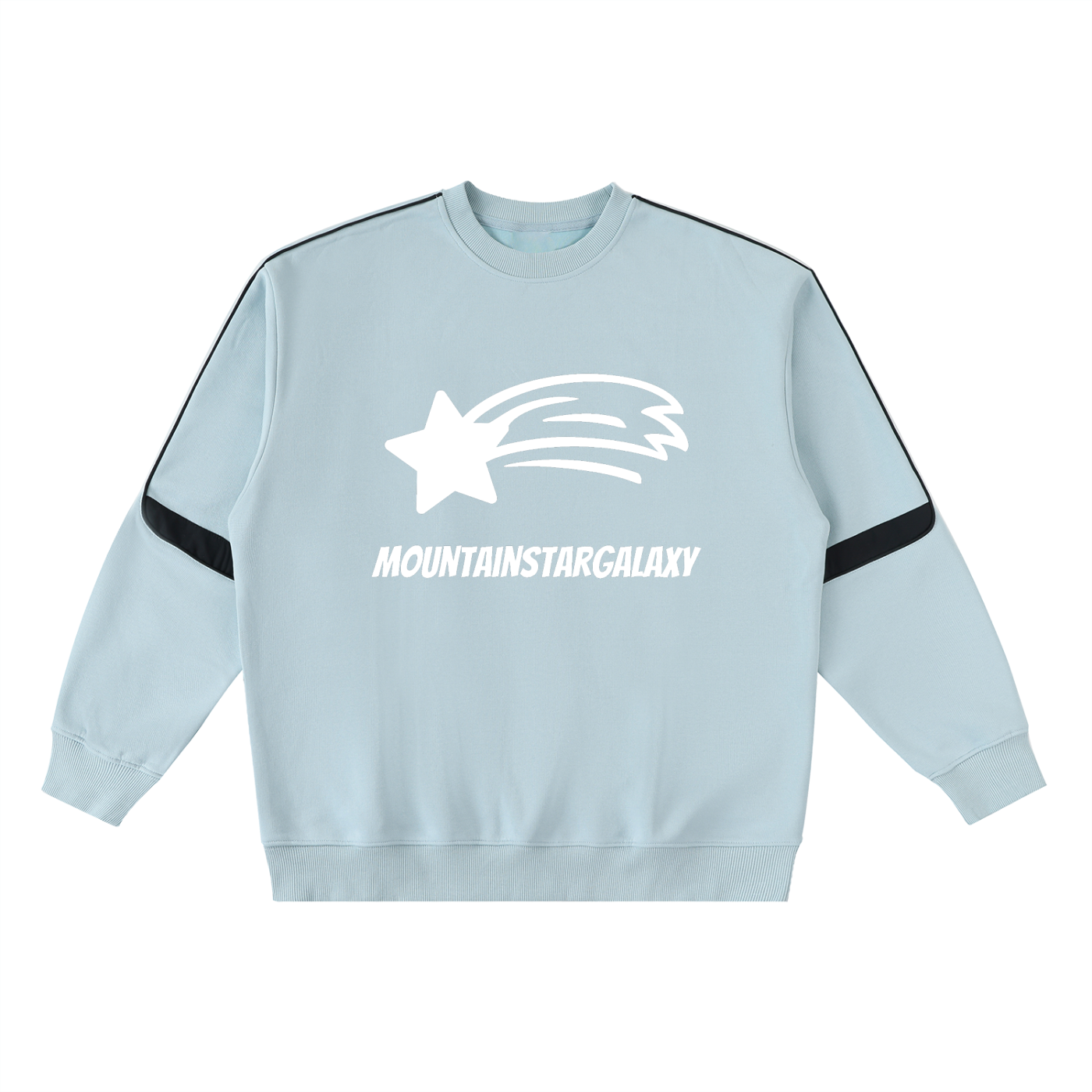 MountainStarGalaxy Unisex Oversized Crewneck Taped Unisex Sweatshirt Light Blue
