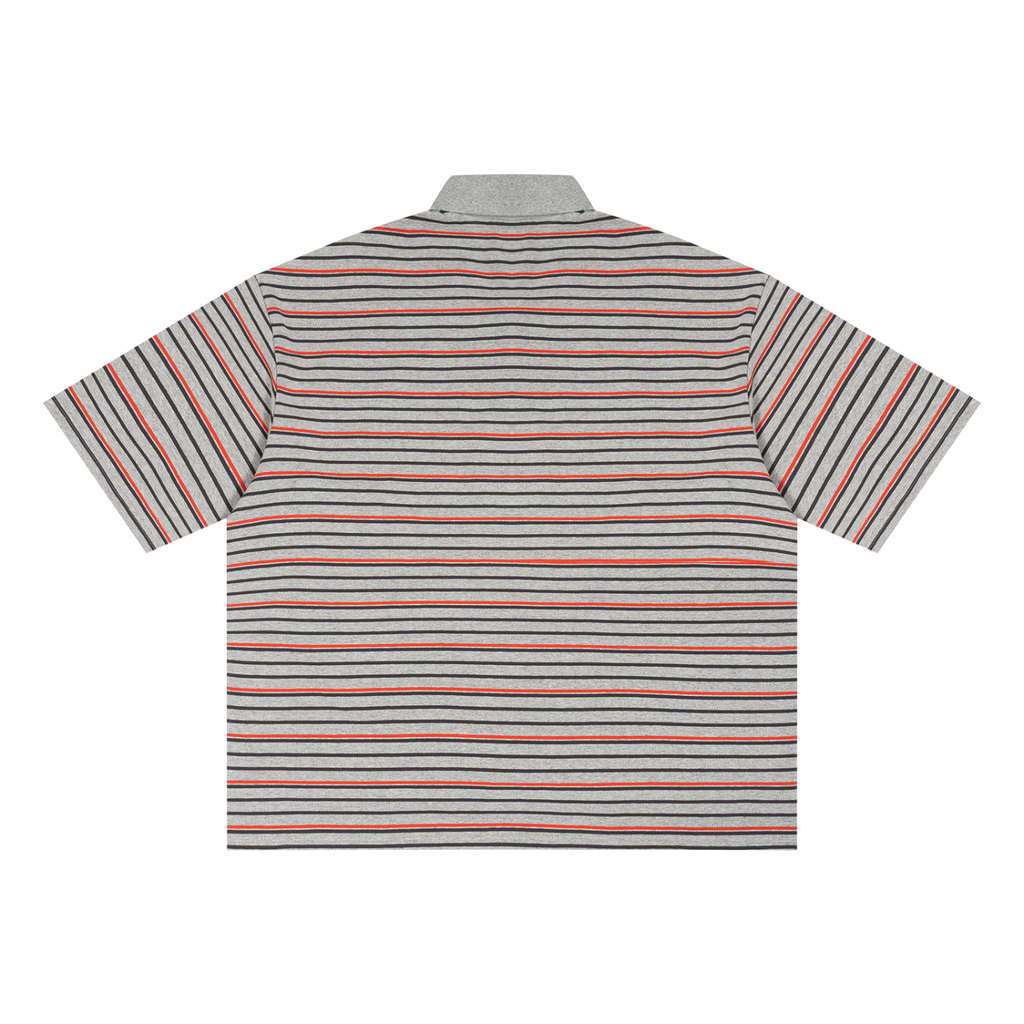 MountainStarGalaxy Unisex Striped Boxy Collared Polo Shirt