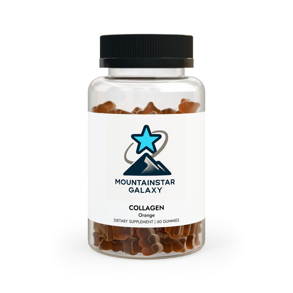 MountainStarGalaxy Collagen Gummies (60 Gummies) Clear bottle + black cap Orange 60 Gummies