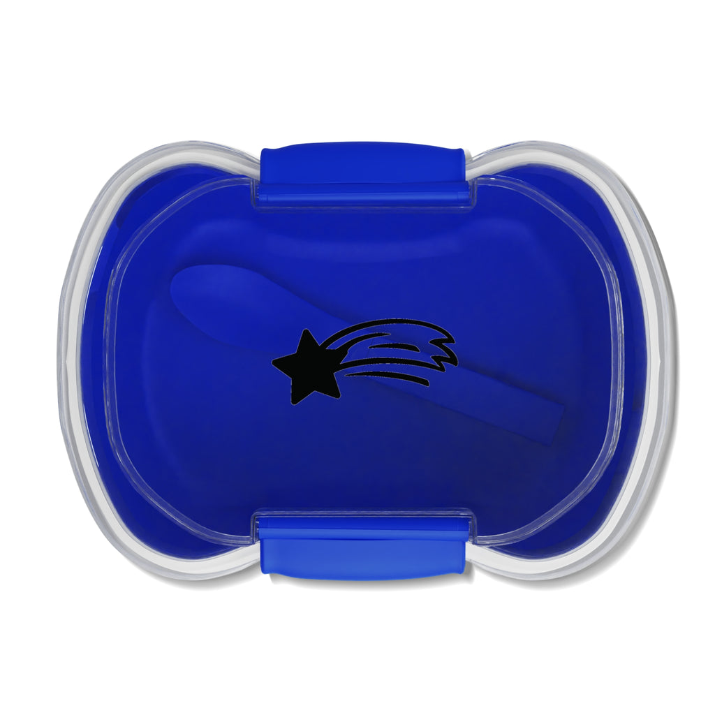 MountainStarGalaxy Blue Two-Tier Bento Box Lunchbox with Spoon – Leakproof Kids & Adult Meal Prep One size Blue