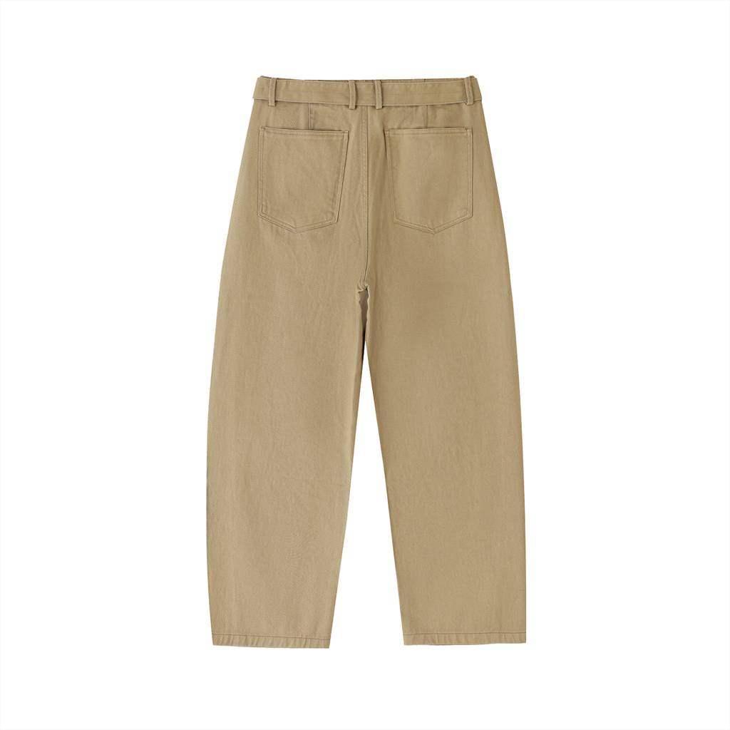 MountainStarGalaxy Women’s Belted Barrel-leg Chino Pants
