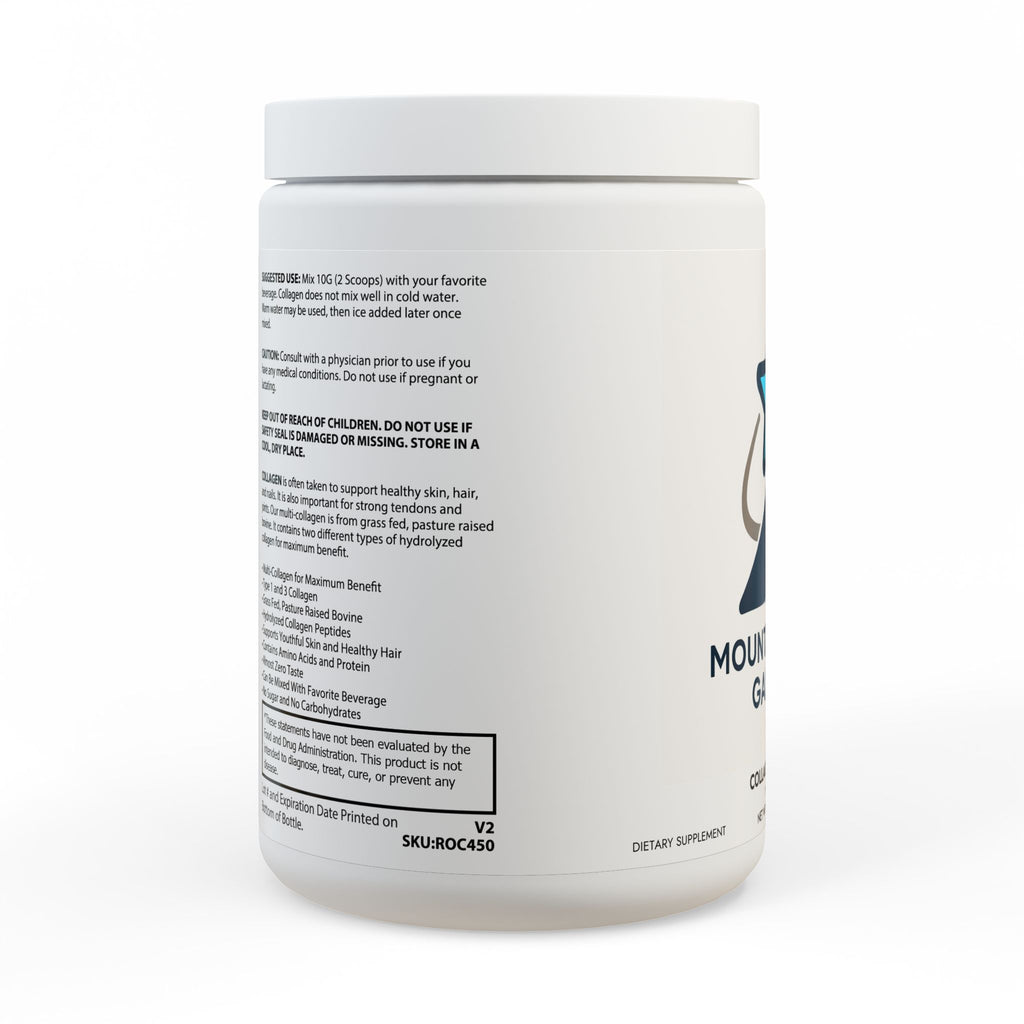 MountsinStarGalaxy Collagen Peptides Type I & III Supplement (350g, 12.3oz) White jar + lid NET WT 12.35 OZ (350g) Unflavored