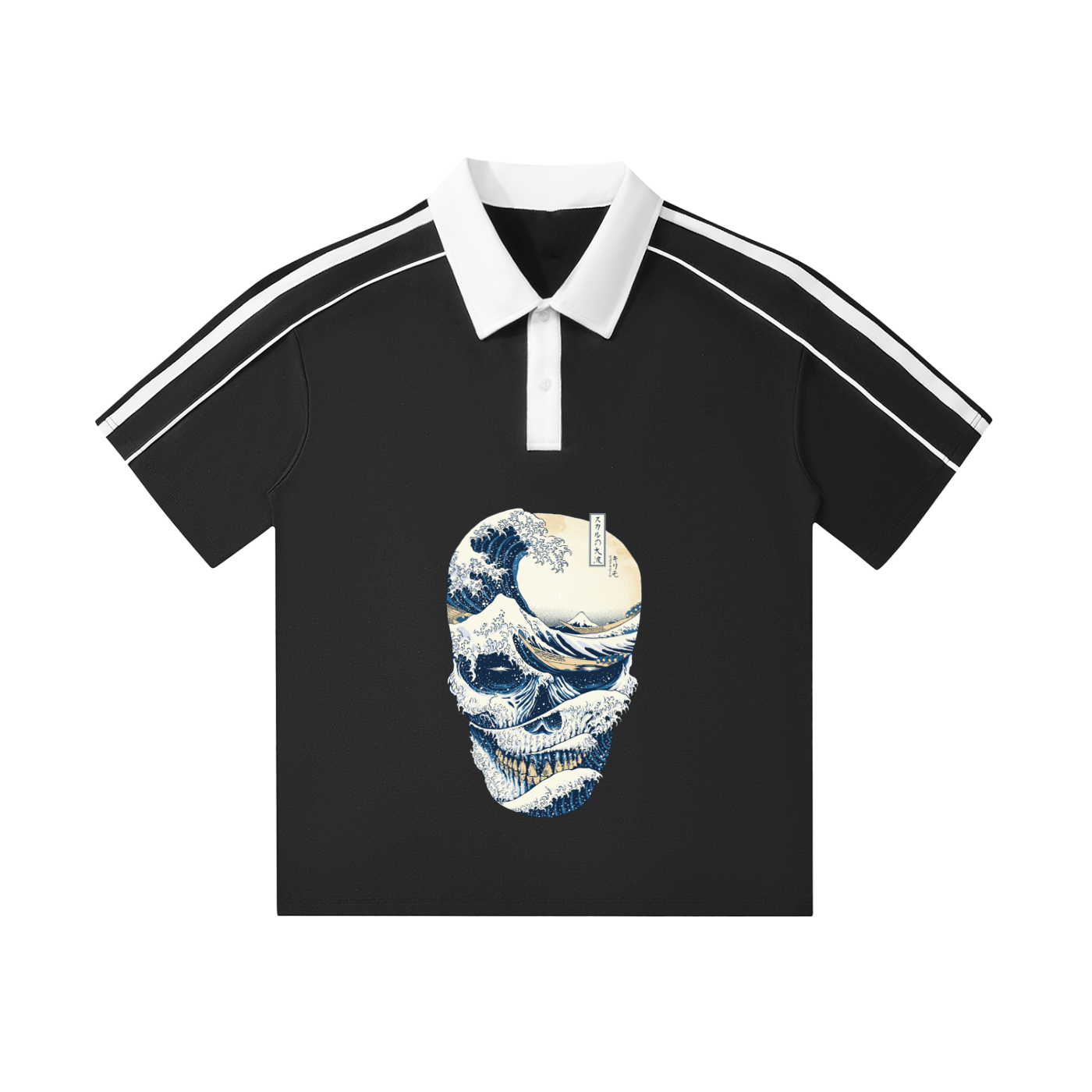 MountainStarGalaxy Contrast Collar Short-Sleeve Polo Shirt Black