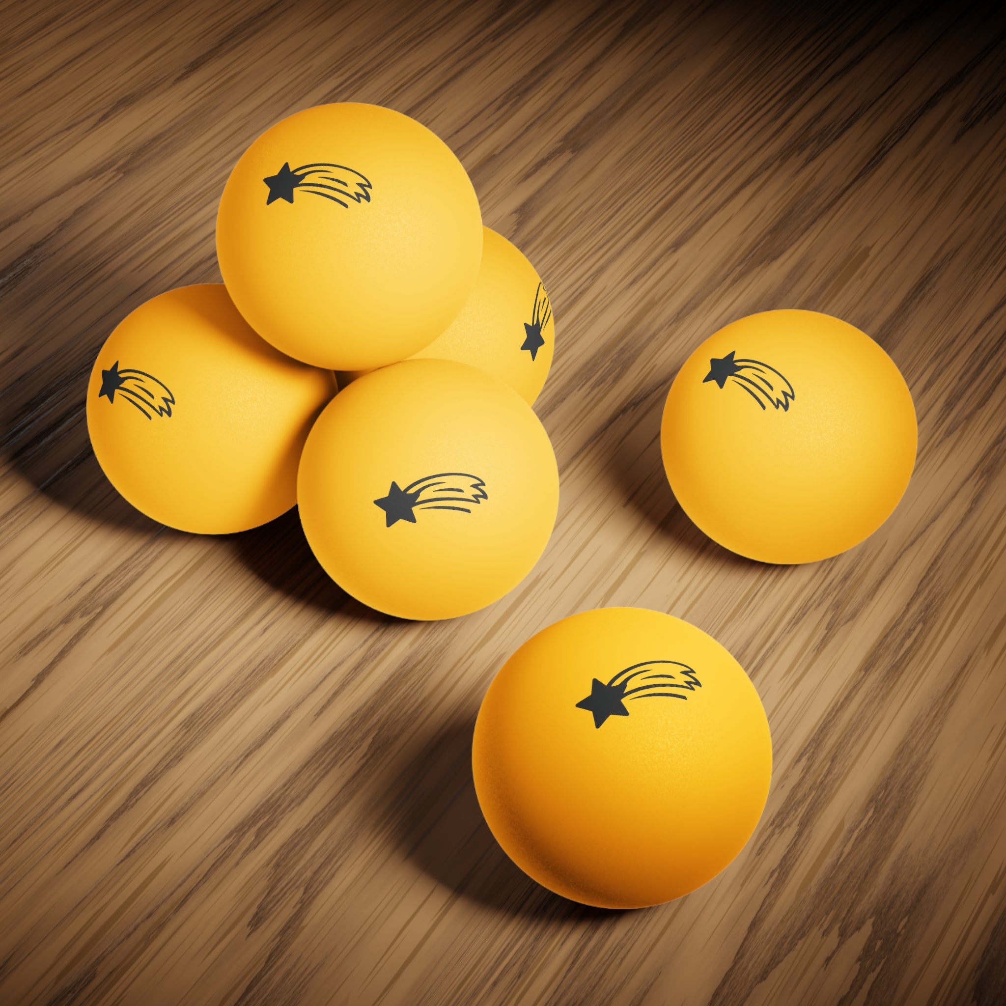 MountainStarGalaxy Ping Pong Balls (6-Pack) — Comet Logo Table Tennis Balls Orange 1.6" 6 pcs