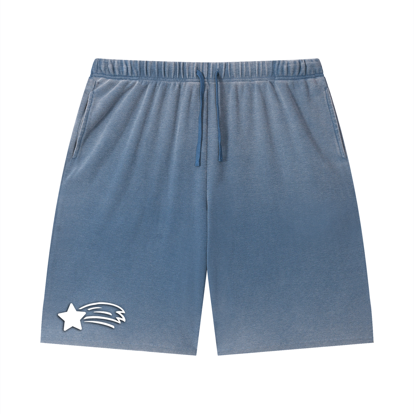 MountainStarGalaxy Unisex Vintage Wash Sunfade Waffle Raw Hem Shorts