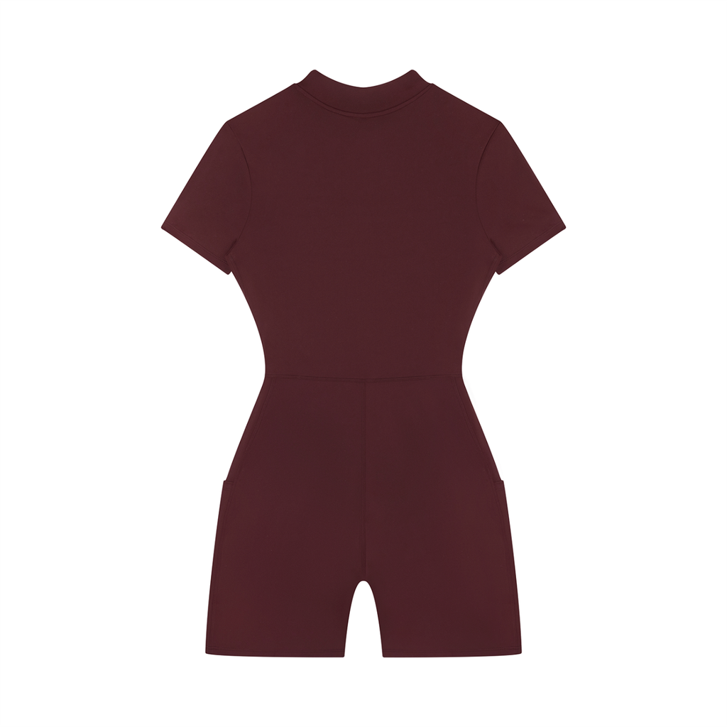 MountainStarGalaxy Women's Quarter-Zip Short Sleeve Romper