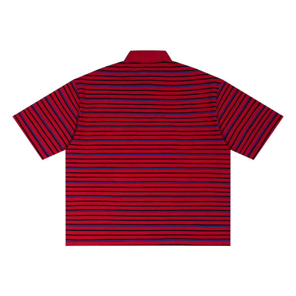 MountainStarGalaxy Unisex Striped Boxy Collared Polo Shirt