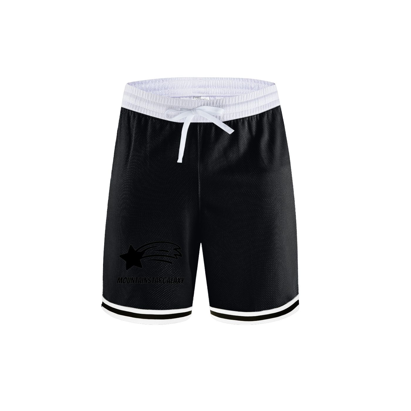 MountainStarGalaxy Men’s Classic Stripe Trim Basketball Shorts Black