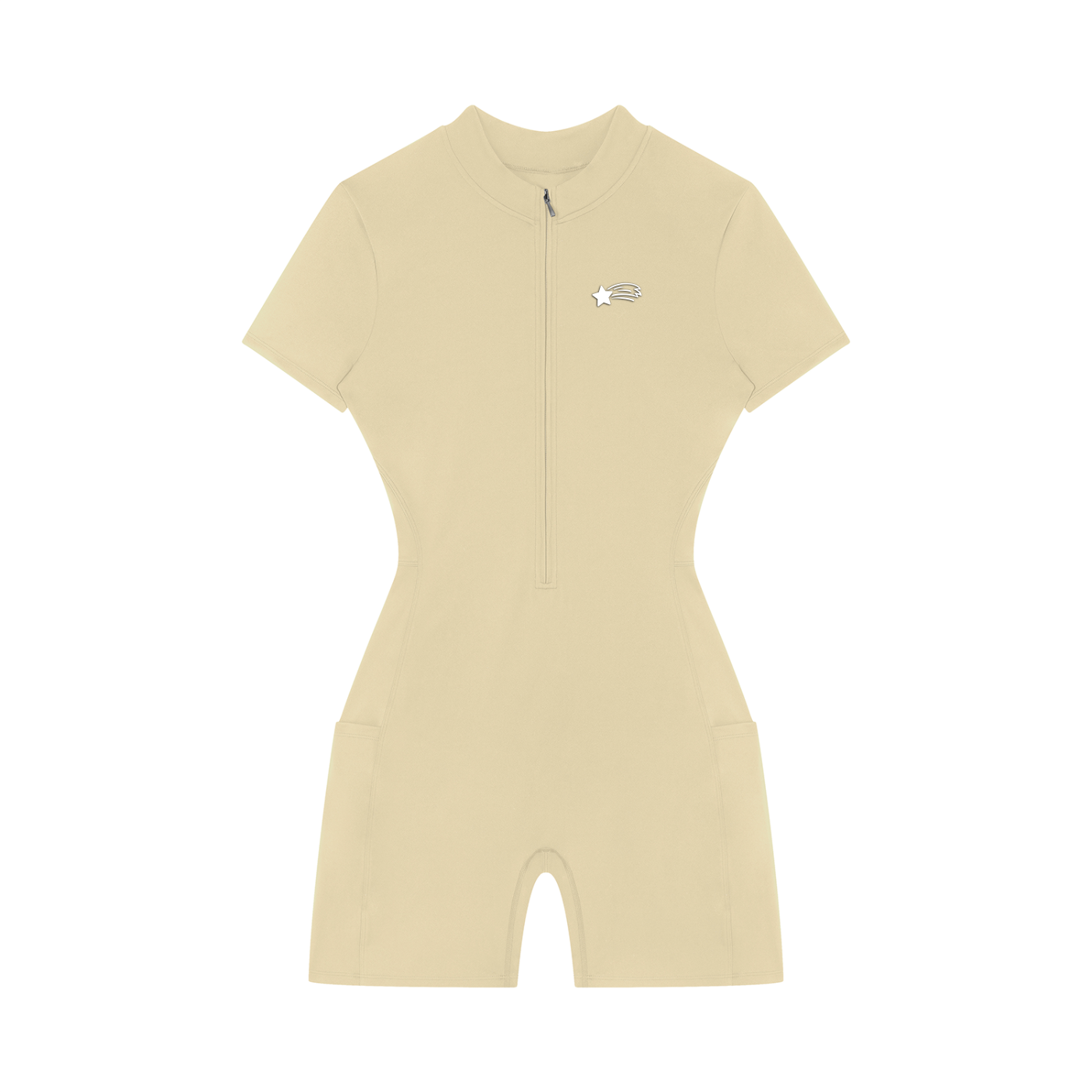 MountainStarGalaxy Women's Quarter-Zip Short Sleeve Romper