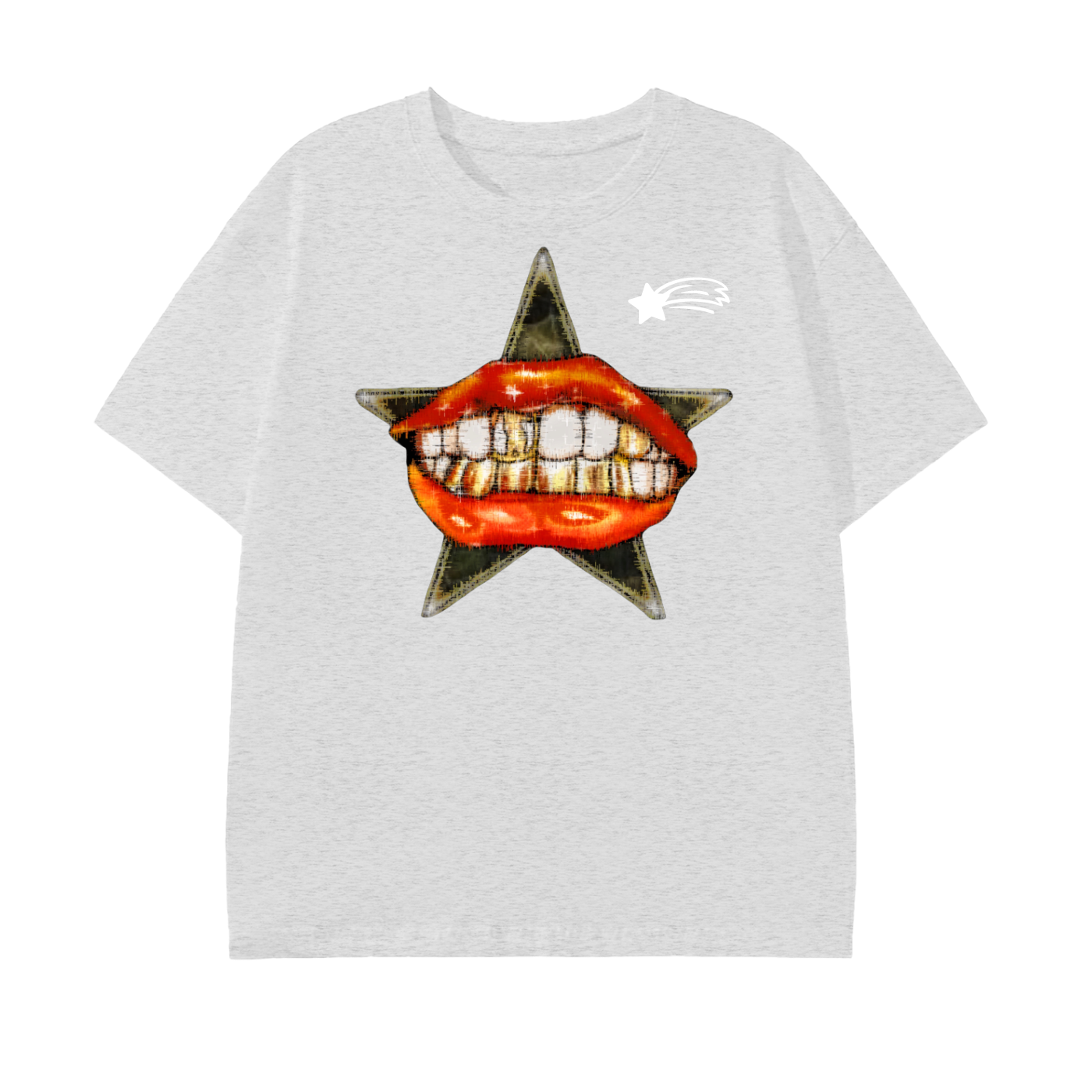 MountainStarGalaxy Pure Cotton Unisex T-Shirt Flower Gray