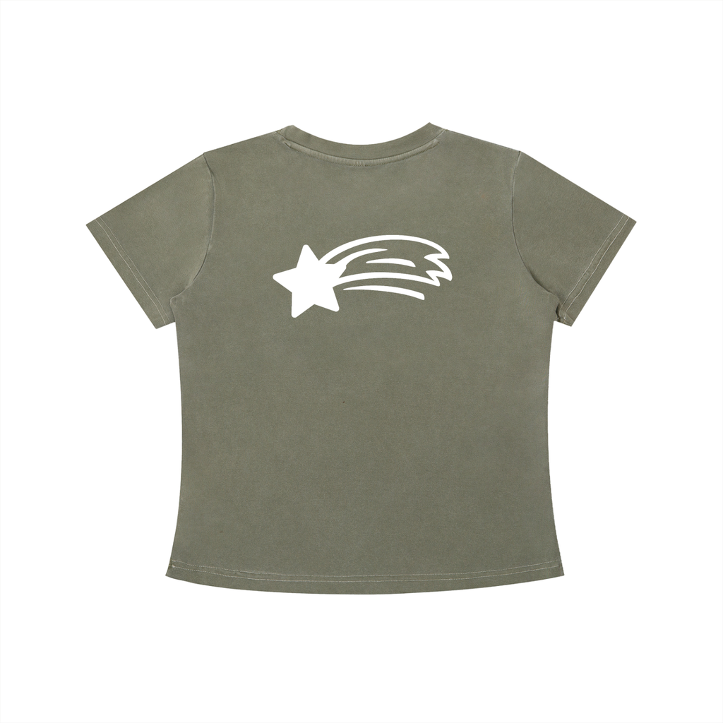 MountainStarGalaxy Women’s Vintage Wash Slim Fit Shirt Army Green