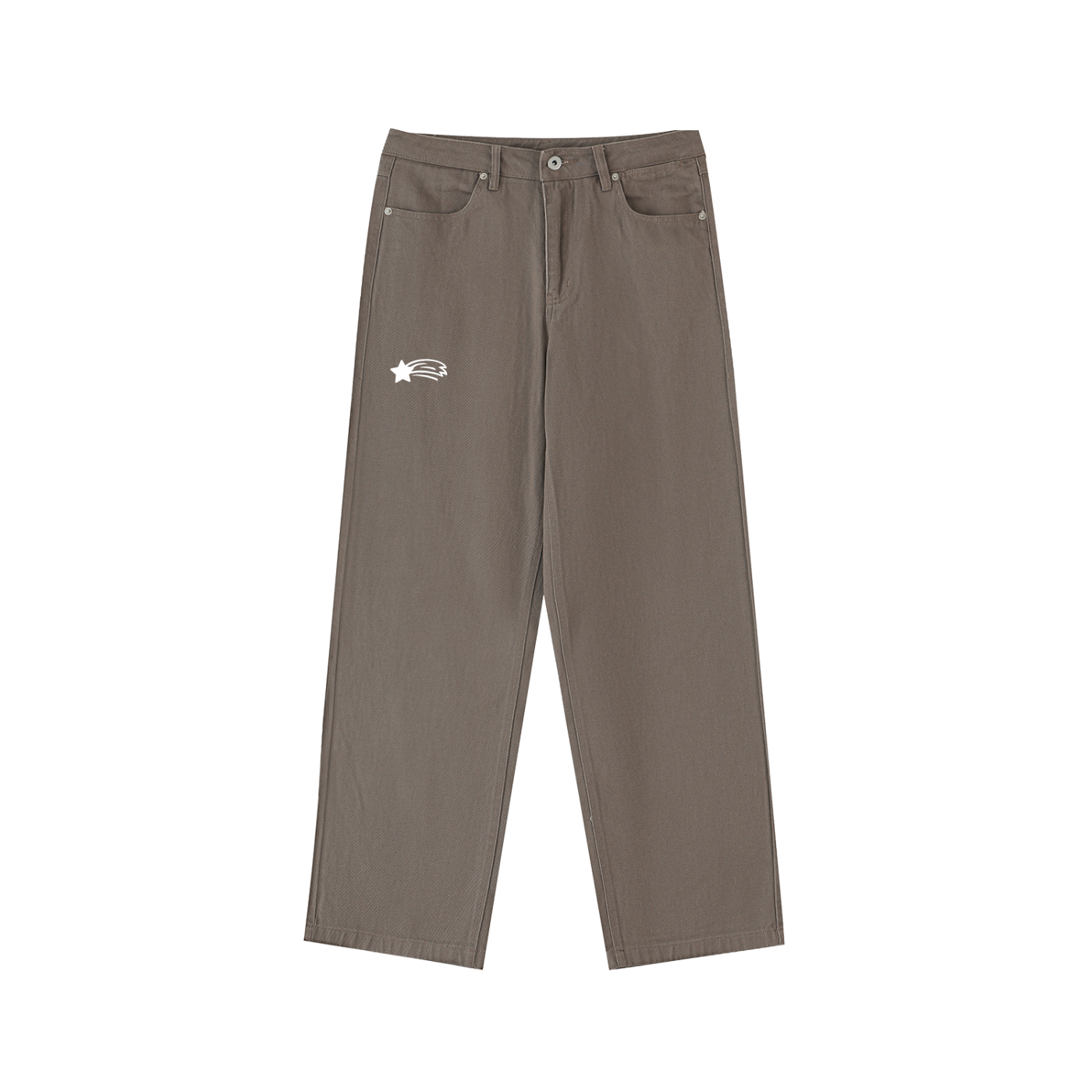 MountainStarGalaxy Men’s Heavyweight Cotton Straight-Leg Pants Light Coffee