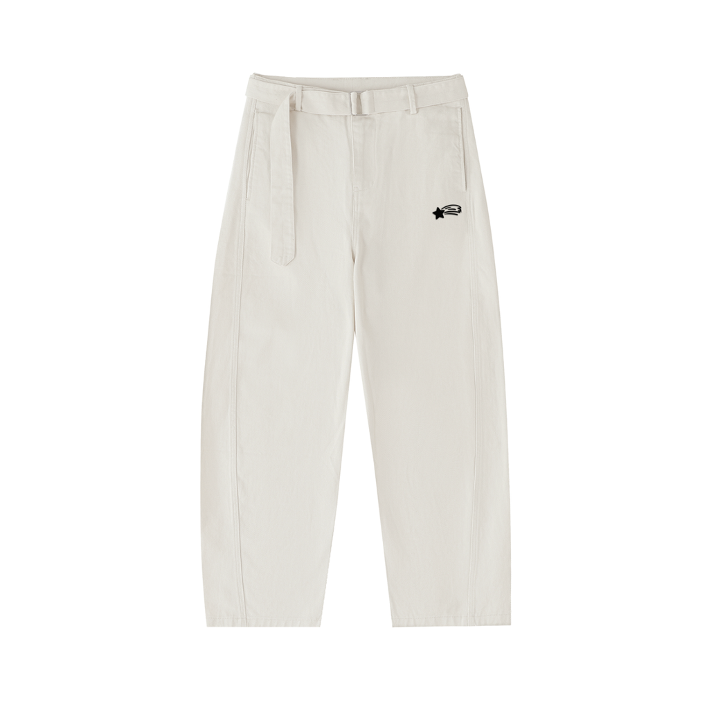 MountainStarGalaxy Women’s Belted Barrel-leg Chino Pants