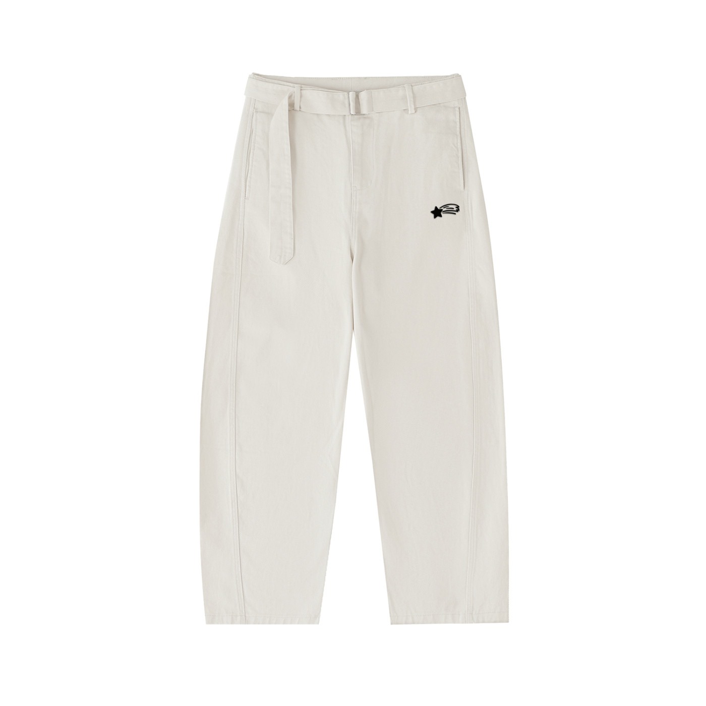 MountainStarGalaxy Women’s Belted Barrel-leg Chino Pants