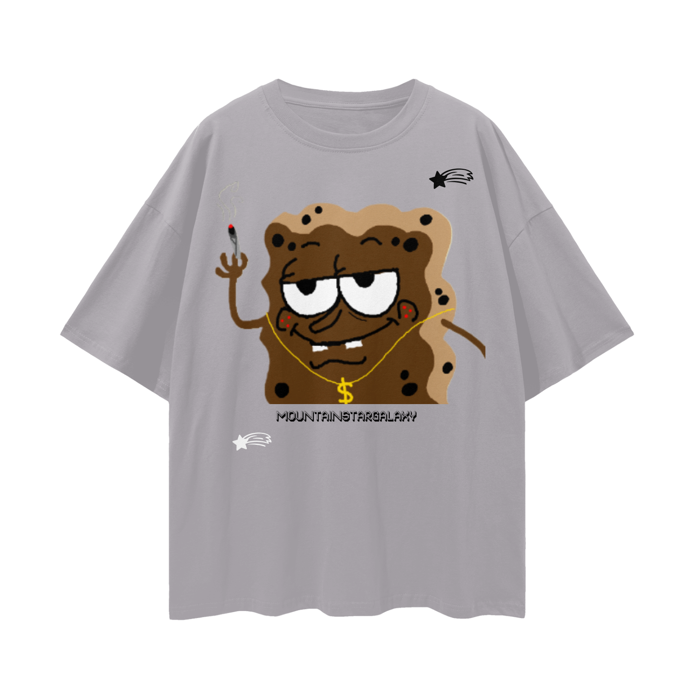 MountainStarGalaxy Unisex Loose Drop Shoulder Shirt Light Gray