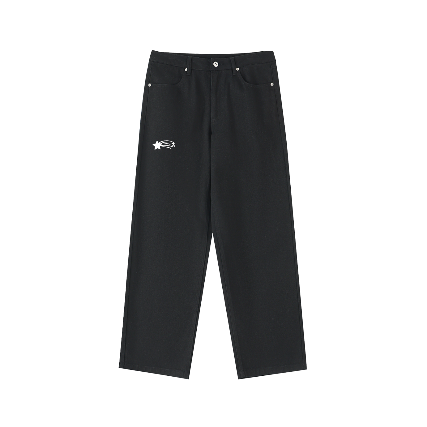 MountainStarGalaxy Men’s Heavyweight Cotton Straight-Leg Pants Black