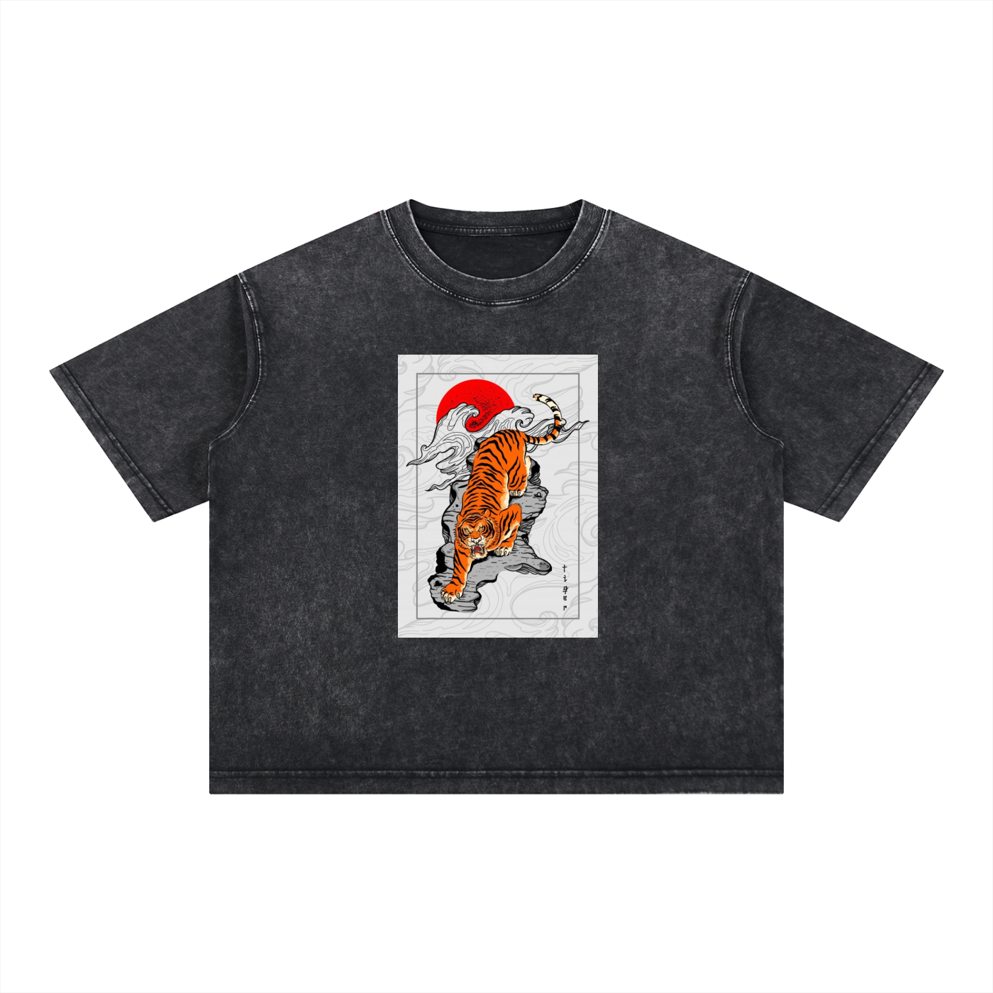 MountainStarGalaxy Mineral Wash Boxy Cotton T-Shirt Black