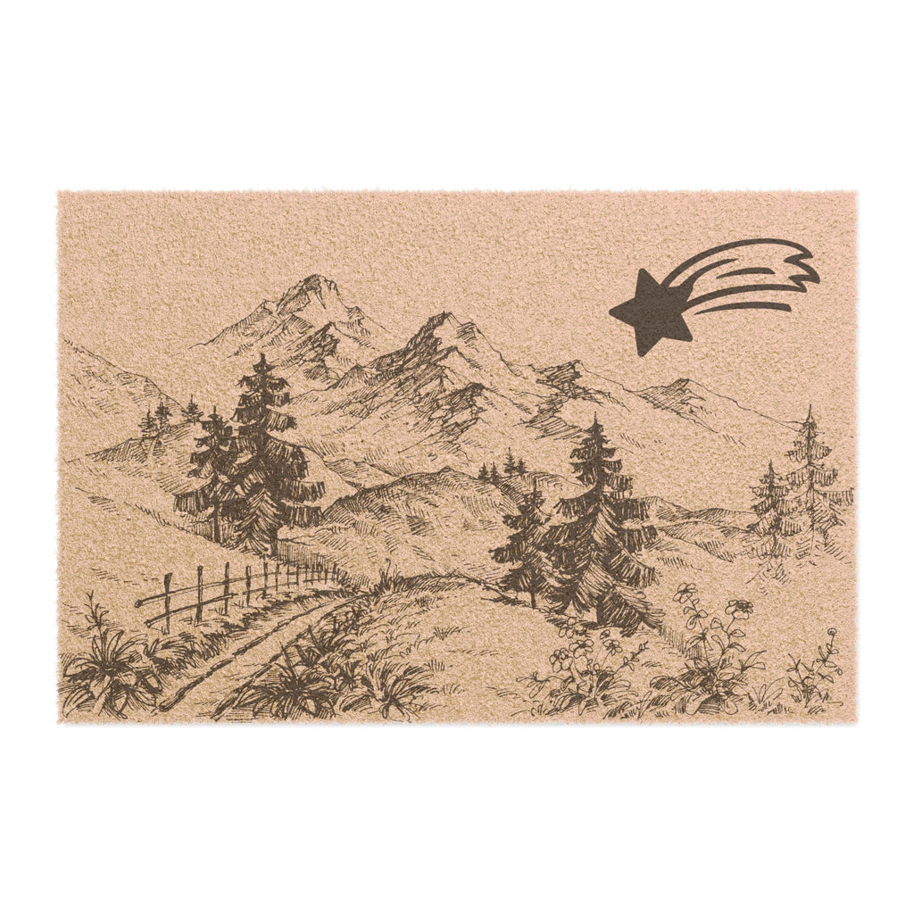MountainStarGalaxy Rustic Mountain Scene Doormat 24" x 16"