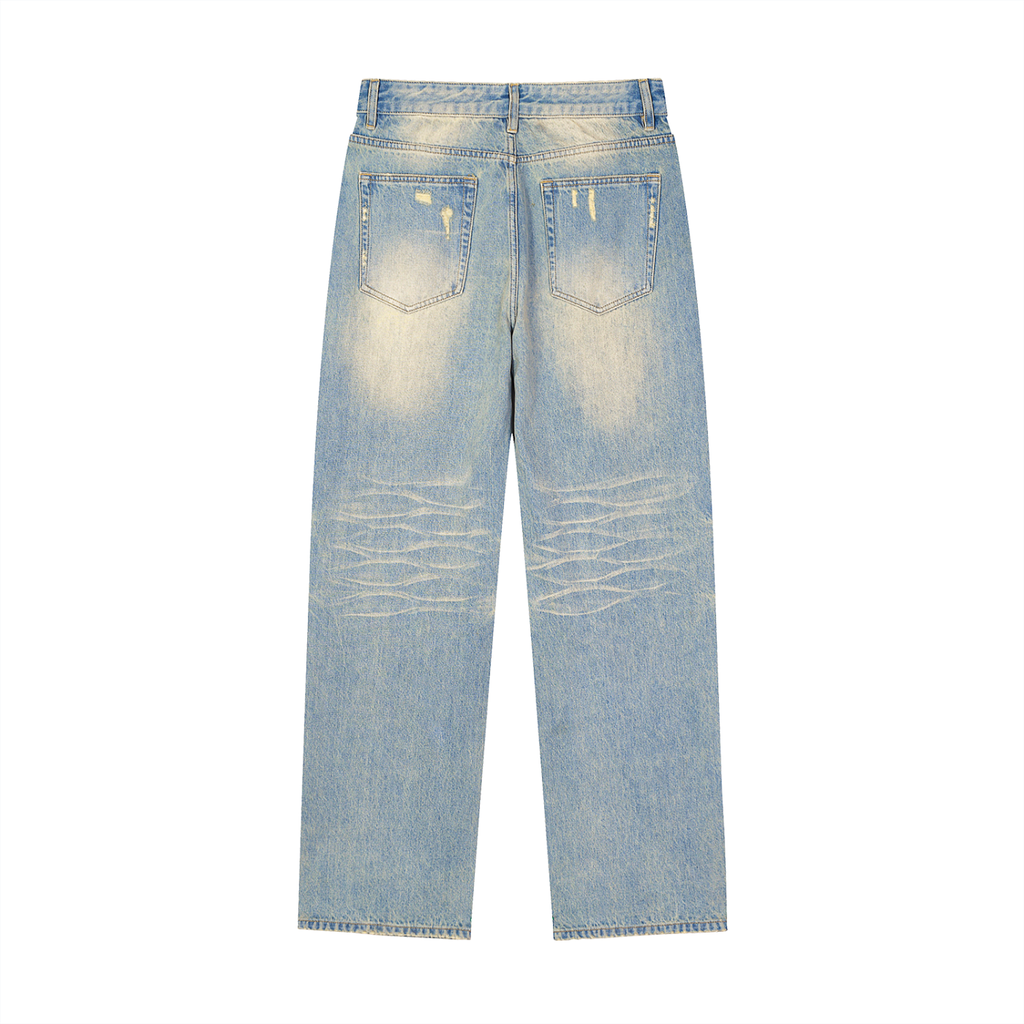 MountainStarGalaxy Sun Fade Raw Hem Denim Jeans