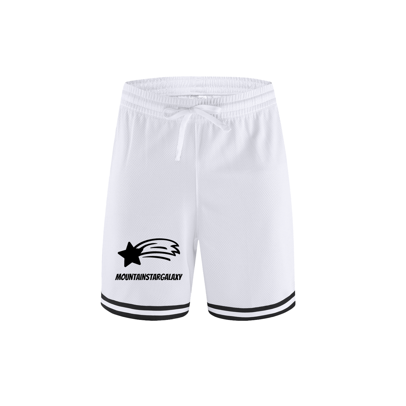 MountainStarGalaxy Men’s Classic Stripe Trim Basketball Shorts White
