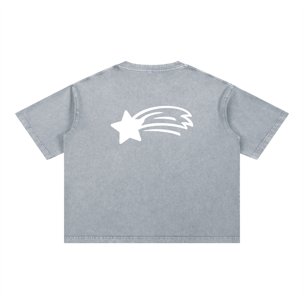 MountainStarGalaxy Mineral Wash Boxy Cotton T-Shirt Light Gray
