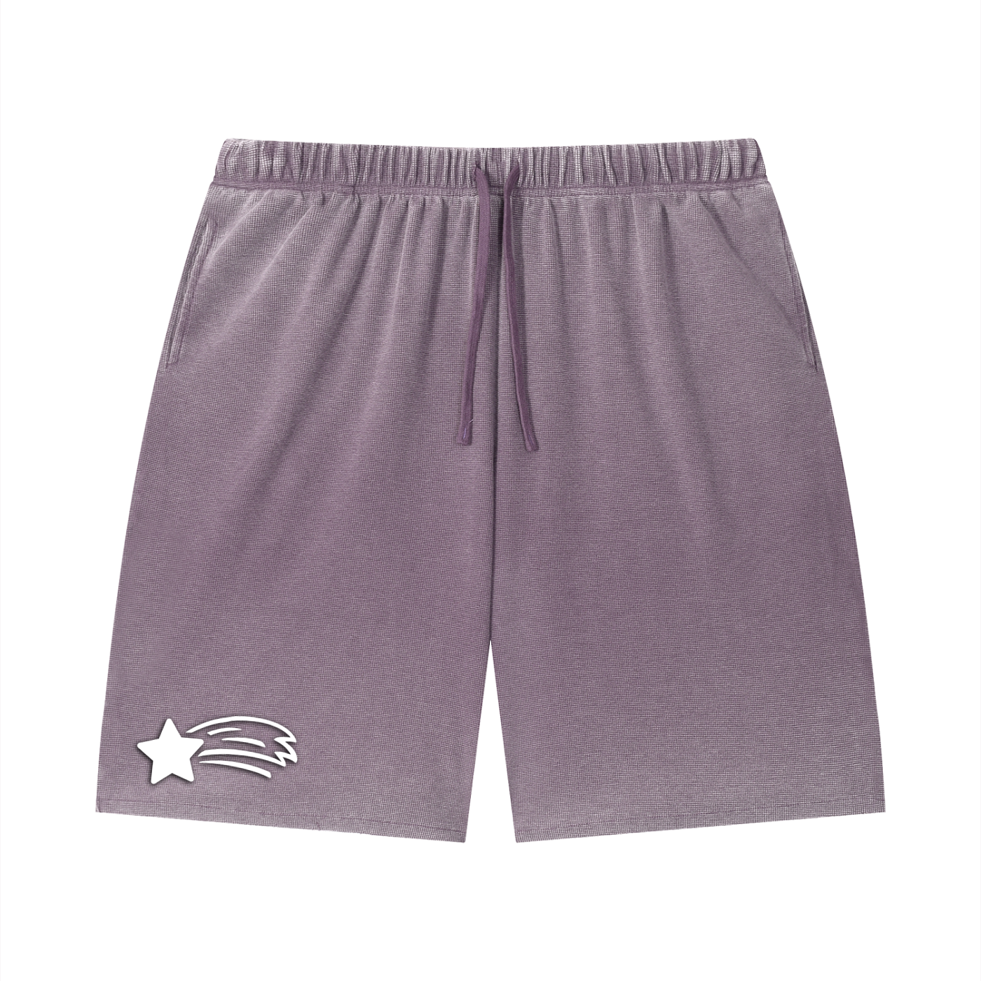 MountainStarGalaxy Unisex Vintage Wash Sunfade Waffle Raw Hem Shorts
