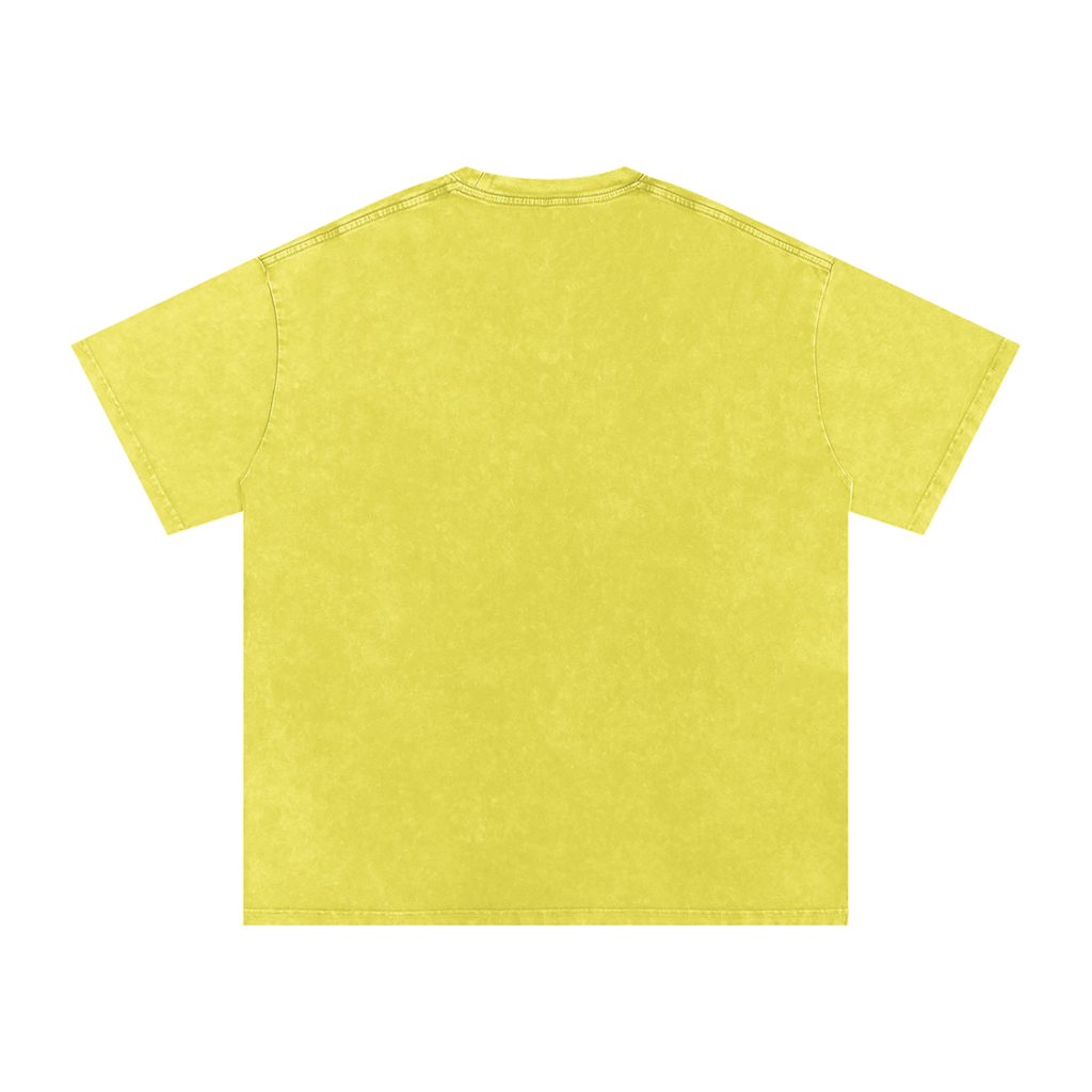 MountainStarGalaxy Unisex Snow Washed Oversized Cotton T-Shirt Olive Yellow