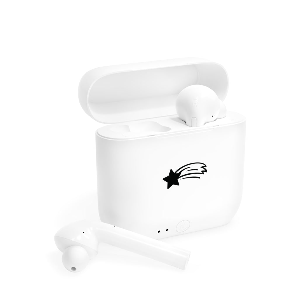 MountainStarGalaxy Wireless Earbuds With Case with Sunset Mountain Landscape Design White One size